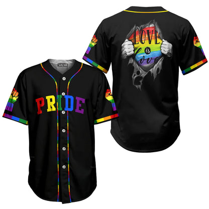 LGBT Love Is Love Baseball Tee Jersey Shirt