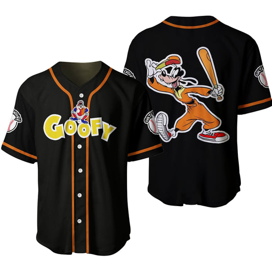 Disney Jersey Disney Goofy Dog As Designated Hitters Black Jersey Shirt Disney Baseball Jersey Goofy Baseball Jersey