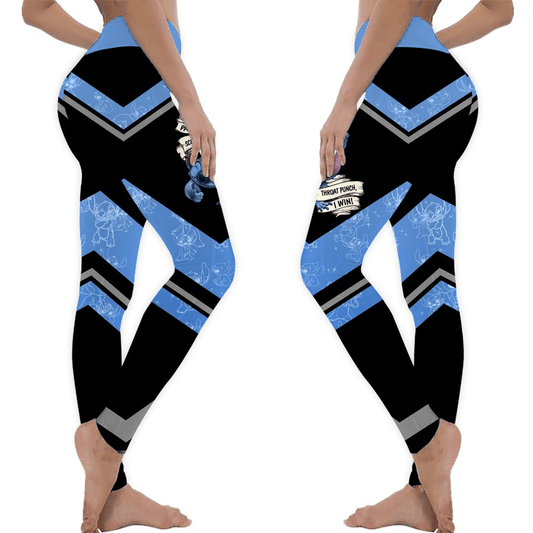 Stitch Leggings Rock Paper Scissors Throat Punch I Win High Waisted Legging Black Blue For Women