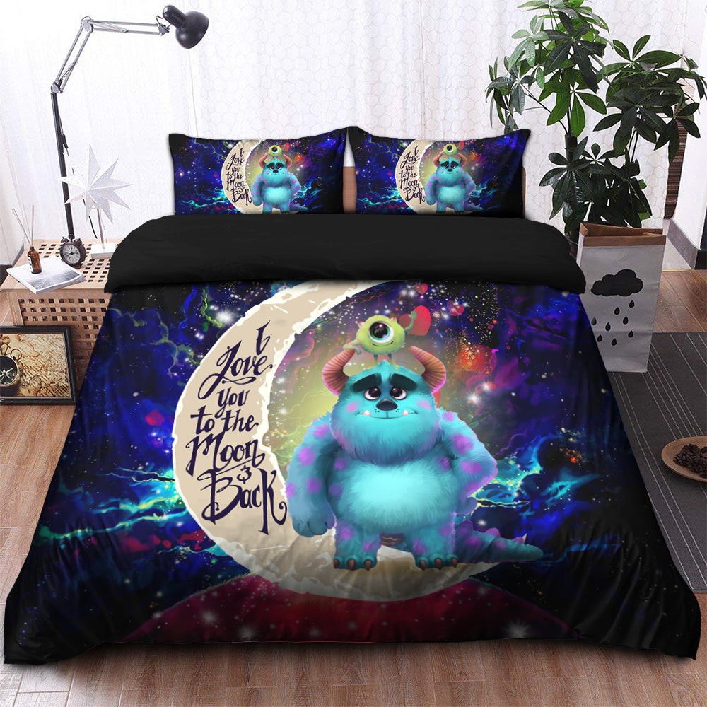 Monster Inc Sully And Mike Love You To The Moon Galaxy Bedding Set