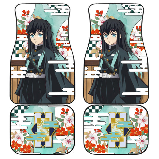 Demon Slayer Car Mats Muichiro Tokitou Symbol Demon Slayer Car Floor Mats