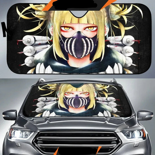 My Hero Academia Car Sun Shade Himiko Toga Mask Graphic Winshield Sun Shade Black White