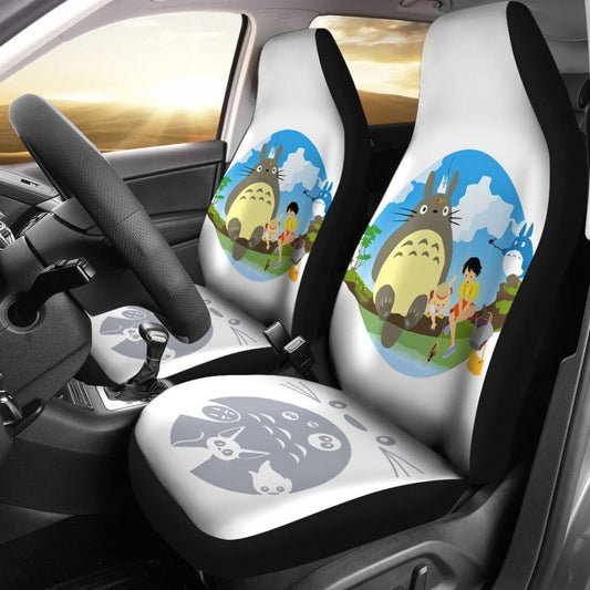 SGhibli Car Seat Covers My Neighbor Totoro Sitting On Branch Seat Covers White