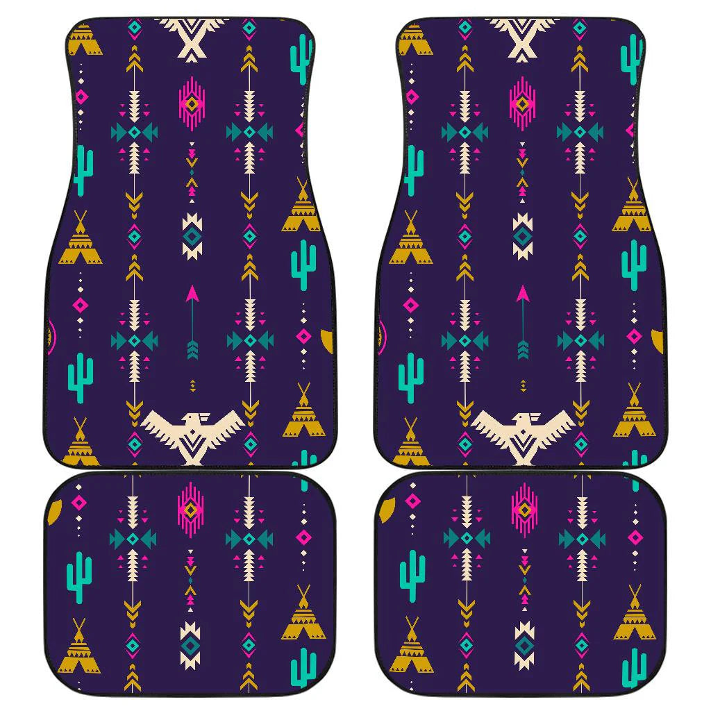 Native American Car Mats Native American Indian Symbol Patttern Car Floor Mats Purple