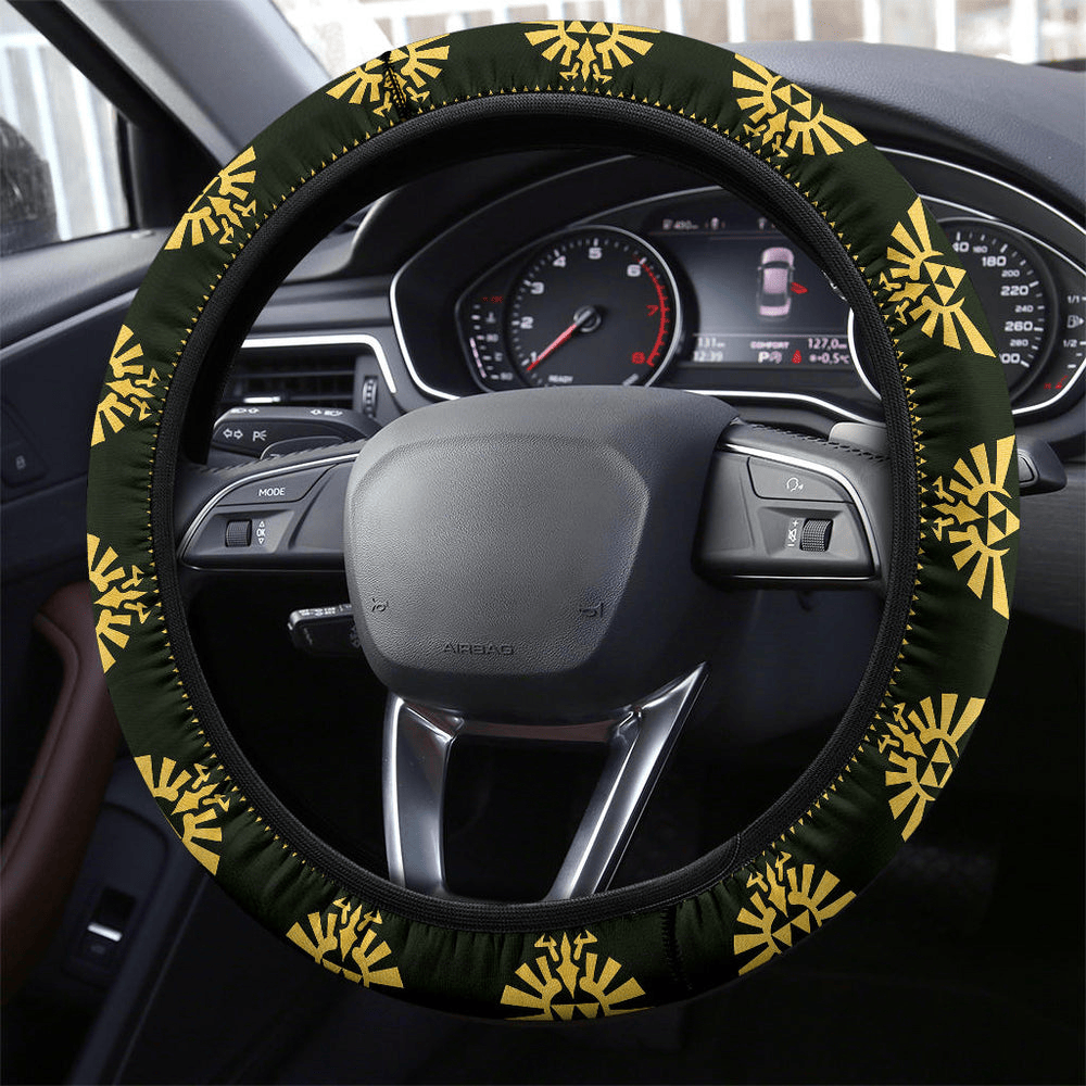 The Legend Of Zelda Steering Wheel Cover The Royal Hyrule Crest Wing Pattern Driving Wheel Cover Green Yellow