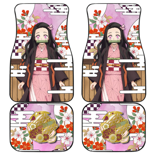 Demon Slayer Car Mats Kamado Nezuko Symbol Demon Slayer Car Floor Mats