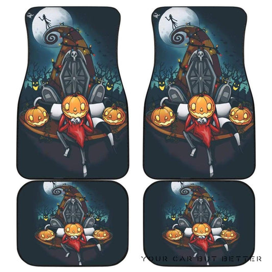 TNBC Car Mats Nightmare Jack On The Hill Graveyard Graphic Car Floor Mats Black Blue