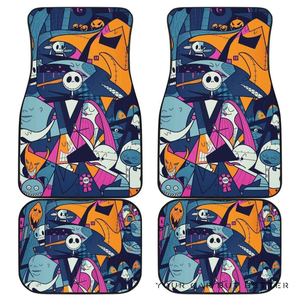 TNBC Car Mats Nightmare Before Christmas Characters Art Style Car Floor Mats Colorful