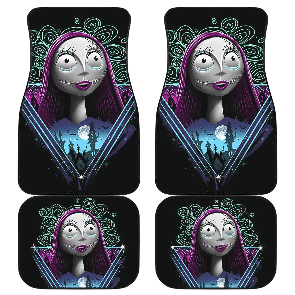 TNBC Car Mats Nightmare Before Christmas Sally Graphic Car Floor Mats Black Purple