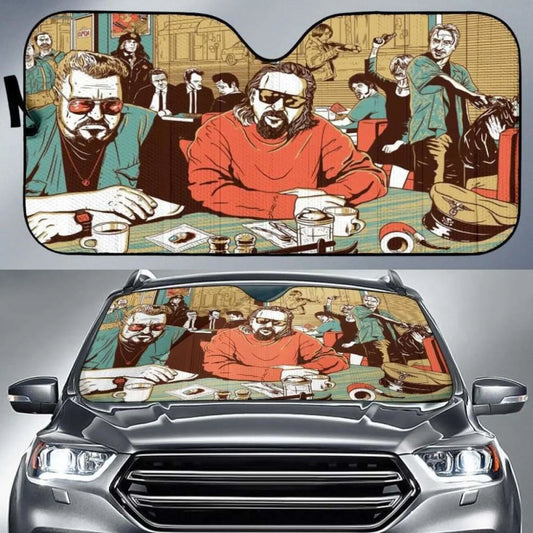 The Big Lebowski Car Sun Shade The Big Lebowski Comic Style Winshield Sun Shade Colorful