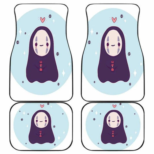 SGhibli Car Mats SGhibli Cute Chibi No Face Graphic Car Floor Mat Blue Black