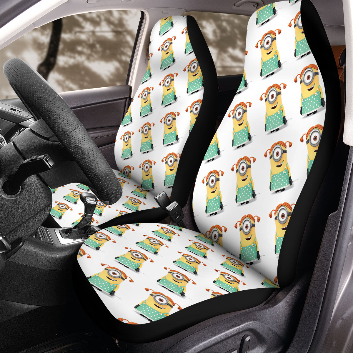 Minions Car Seat Covers Stuart The Minion Dressed As A Girl Seat Covers White