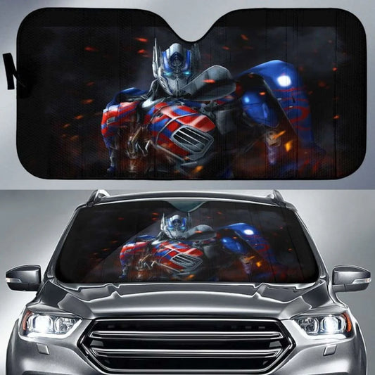 Transformer Car Sun Shade Optimus Prime Character Graphic Winshield Sun Shade Red Blue