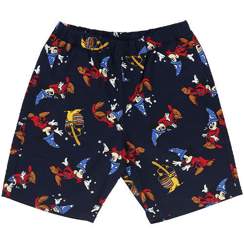 MM Shorts The Sorcerer Mickey Pattern Beach Shorts Black