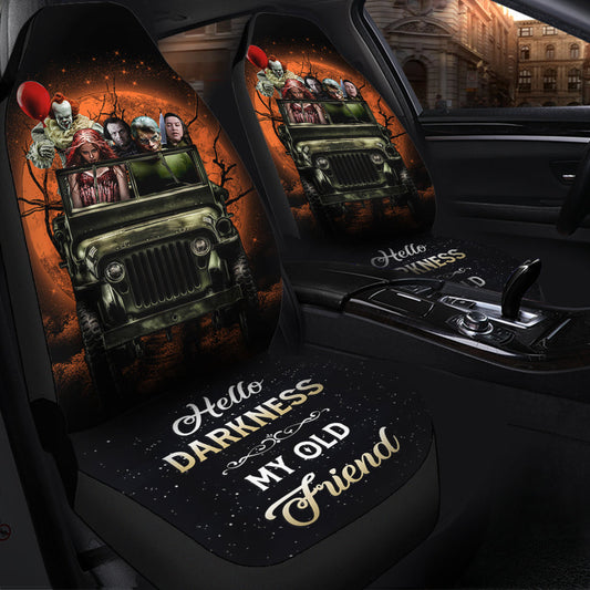 Pennywise Horror Movies Ride Jeep Halloween Moonlight Car Seat Covers