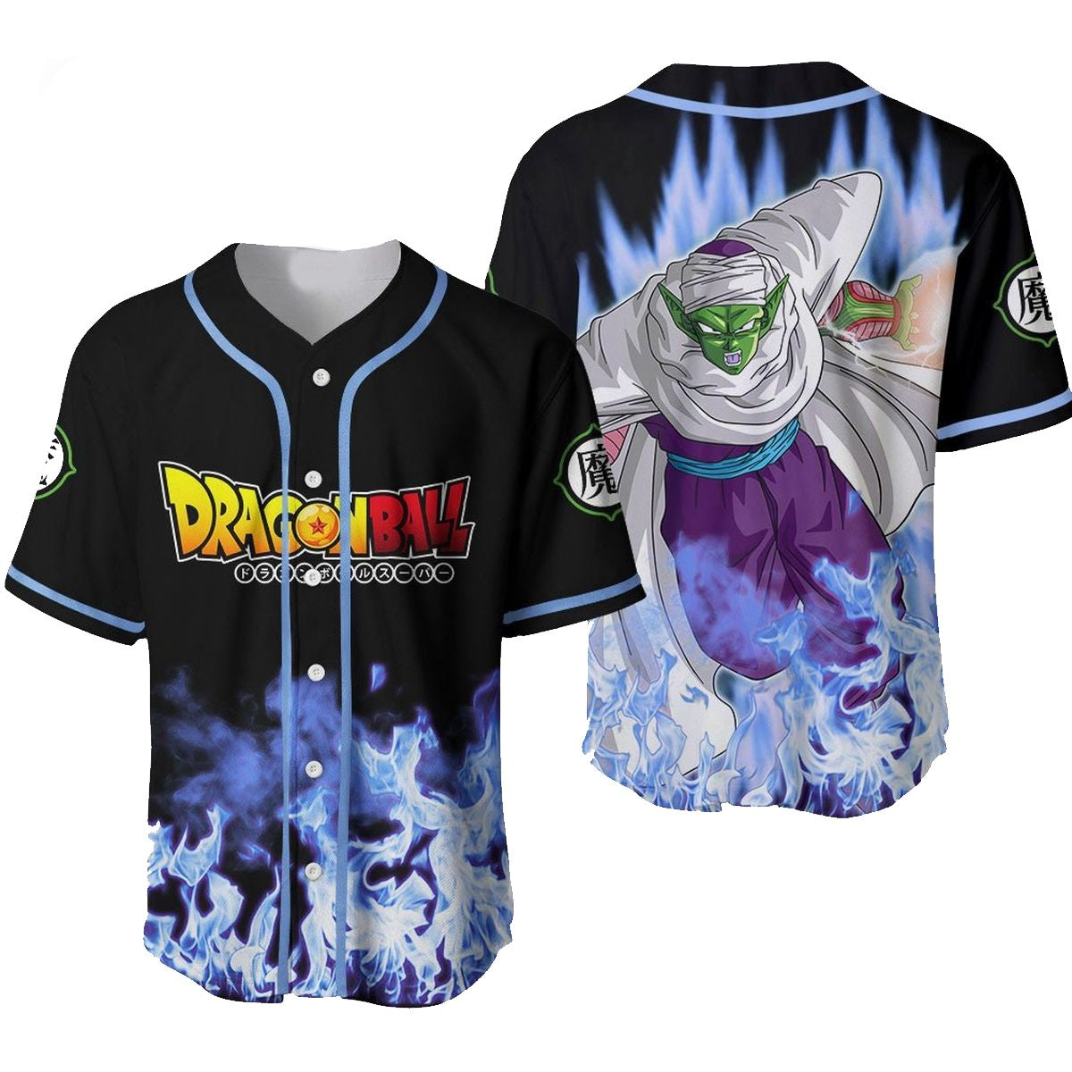 Dragon Ball Baseball Jersey Piccolo Graphic Dragon Ball Jersey Shirt Black Blue Unisex Adult New Release