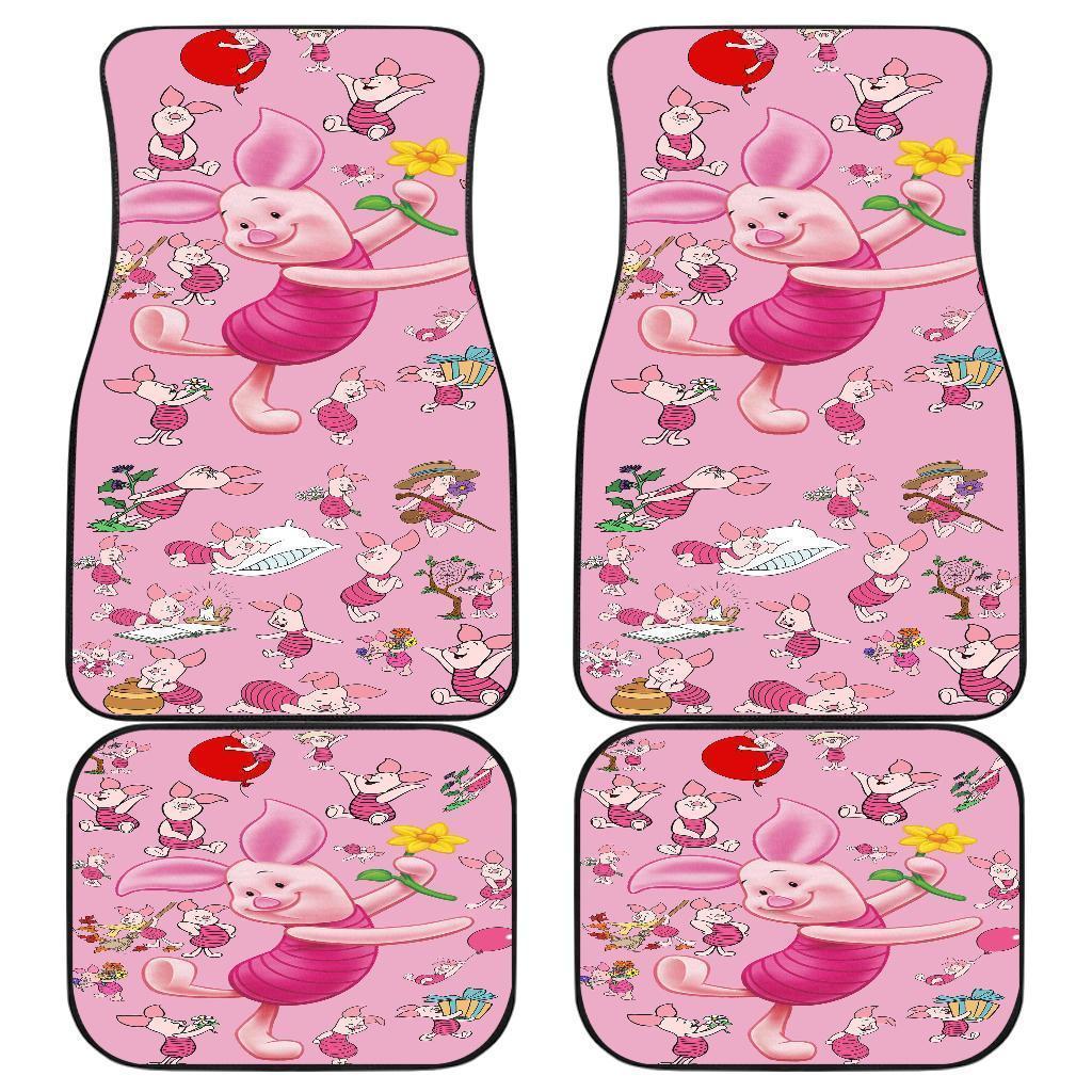 WTP Car Mats Cute Piglet All Poses Pattern Car Floor Mats Pink