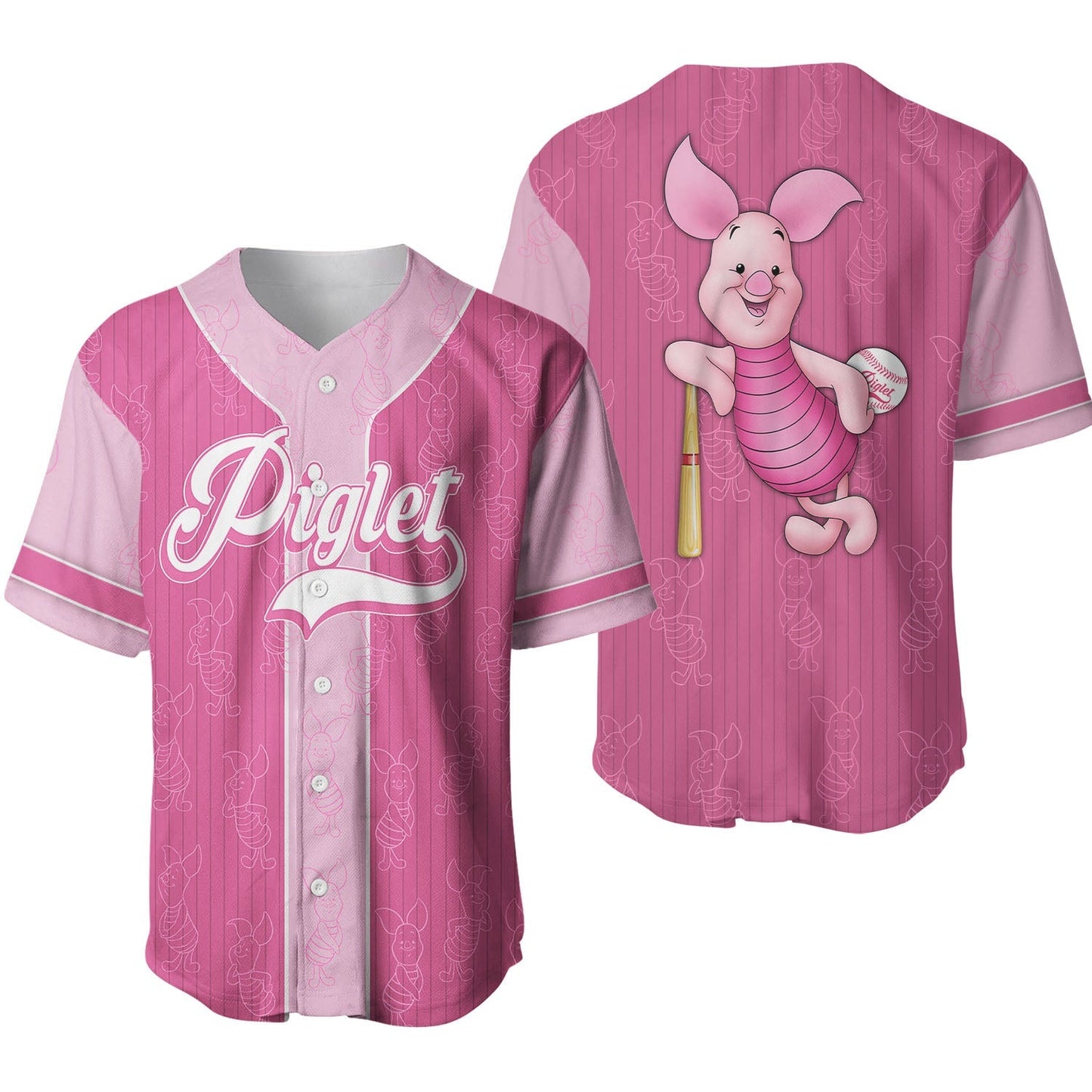 Winnie The Pooh Jersey Disney Winnie The Pooh Piglet Sport Player Pink Jersey Shirt Winnie The Pooh Baseball Jersey Disney Baseball Jersey