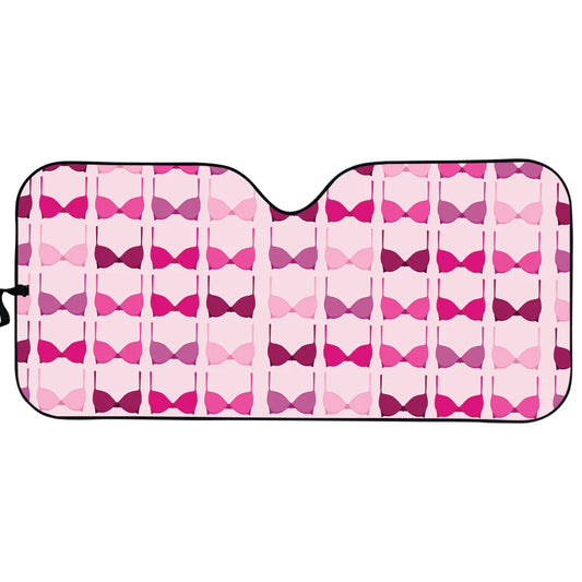 Breast Cancer Car Sun Shade Breast Cancer Awareness Bra Pattern Winshield Sun Shade Pink