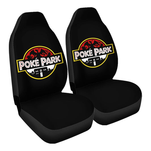 PKM Car Seat Covers Poke Park PKM Silhouette Seat Covers Black Red