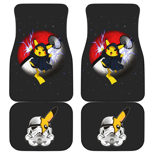 SW Car Mats Pikachu As Darth Vader And Stormtrooper Car Floor Mats Black