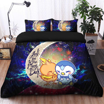 Torchic Piplup Love You To The Moon Galaxy Bedding Set