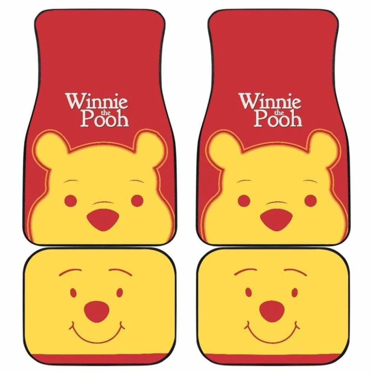 WTP Car Mats WTP Face Details Pattern Car Floor Mats Red Yellow