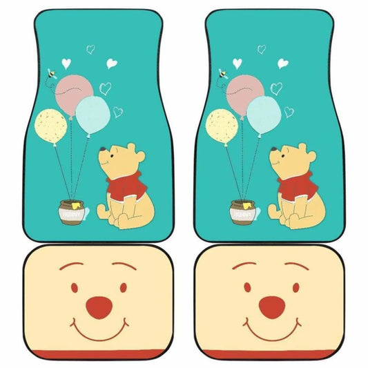 WTP Car Mats Pooh With Balloons Graphic Car Floor Mats Yellow Blue