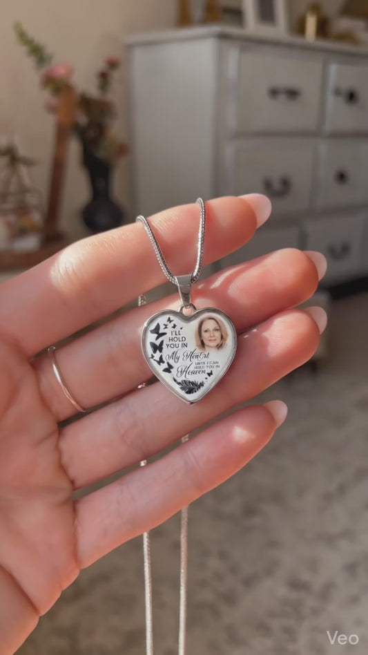 Personalized Memorial Heart Necklace - Keep someone special close to your heart