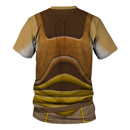 SW Hoodie Gungan Costume SW Cosplay T-shirt Sweatshirt Brown Unisex Adults