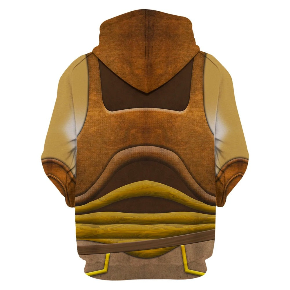 SW Hoodie Gungan Costume SW Cosplay T-shirt Sweatshirt Brown Unisex Adults