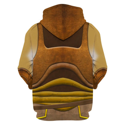 SW Hoodie Gungan Costume SW Cosplay T-shirt Sweatshirt Brown Unisex Adults