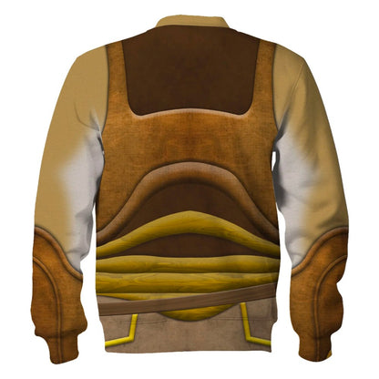 SW Hoodie Gungan Costume SW Cosplay T-shirt Sweatshirt Brown Unisex Adults