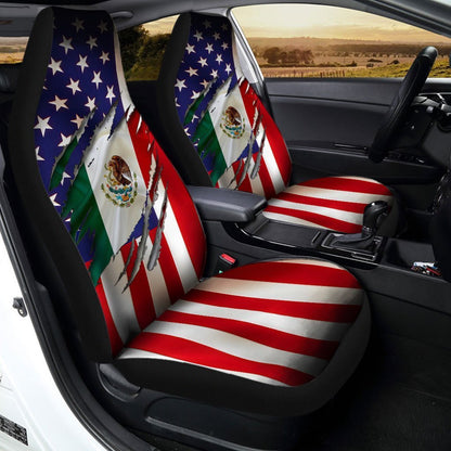 Mexican Car Seat Covers American Flag And The Coat Of Arms Of Mexico Seat Covers Colorful