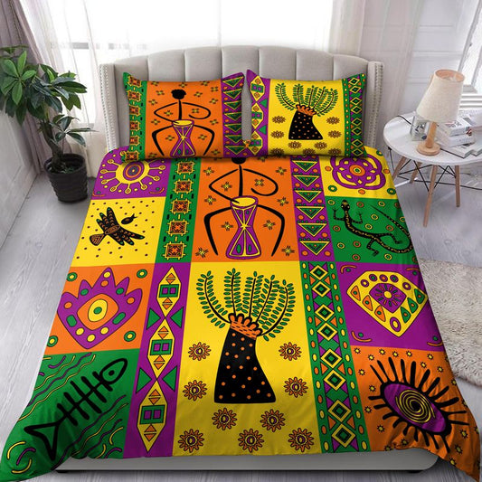 Juneteenth Bedding Set Juneteenth Floral Africa Pattern Duvet Covers Colorful Unique Gift