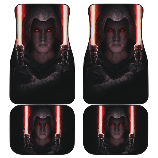 SW Car Mats SW Rey Darkside Lightsaber Car Floor Mats Black Red