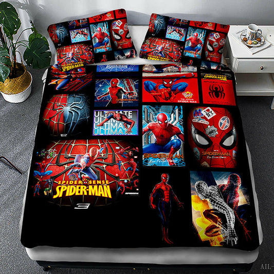 Spiderman Bedding Set MV Spidersense Spiderman Pattern Graphic Duvet Covers Red Unique Gift