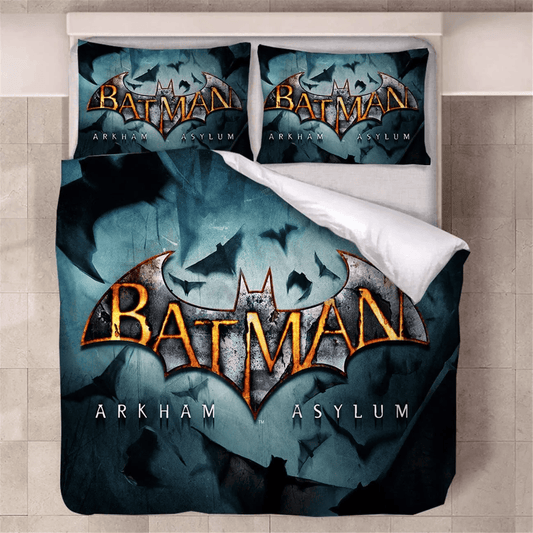 Batman Bedding Set DC Batman Arkham Asylum Graphic Duvet Covers Black Unique Gift