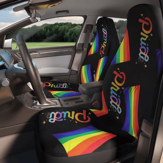 LGBT Car Seat Covers LGBT Pride Flag Pattern Seat Covers Black