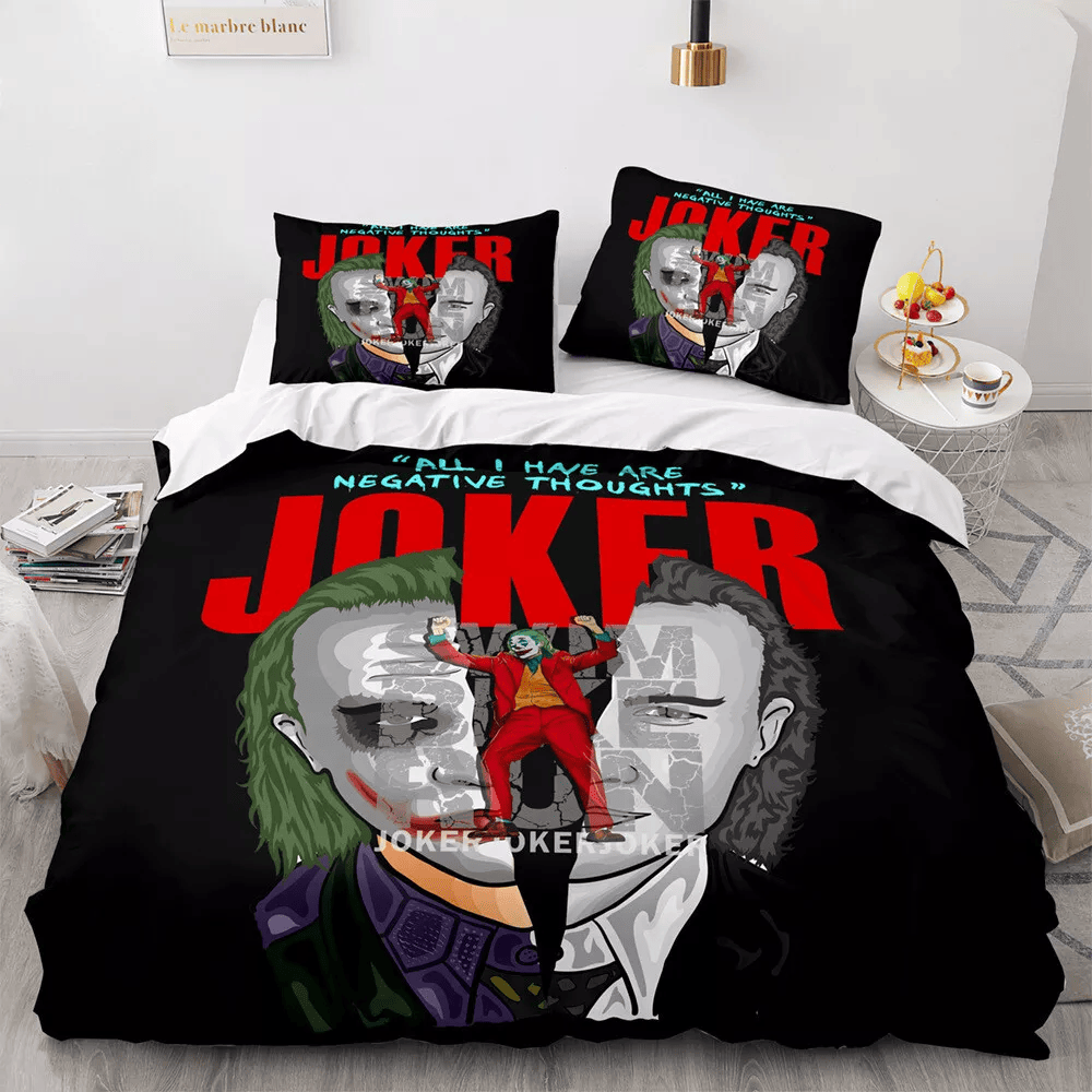 Joker Bedding Set All I Have Are Negative Thoughts Duvet Covers Black Unique Gift