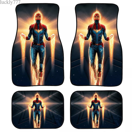 MV Car Floor Mats Powerful Captain MV Flying Up In Space Car Mats