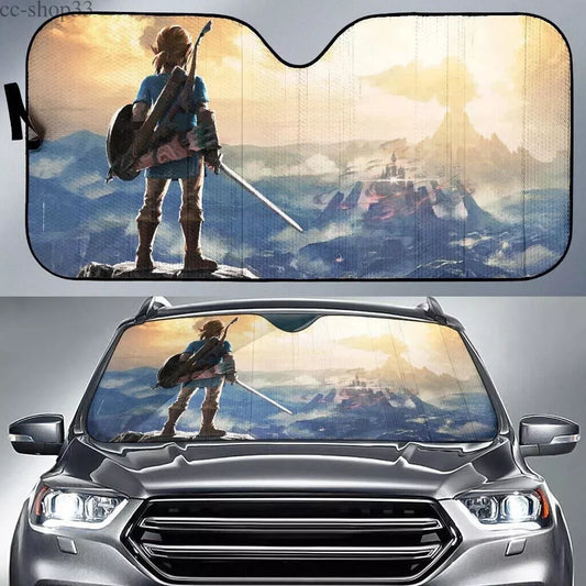 Legend Of Zelda Car Sun Shade Legend Of Zelda Landscape Winshield Sun Shade Colorful