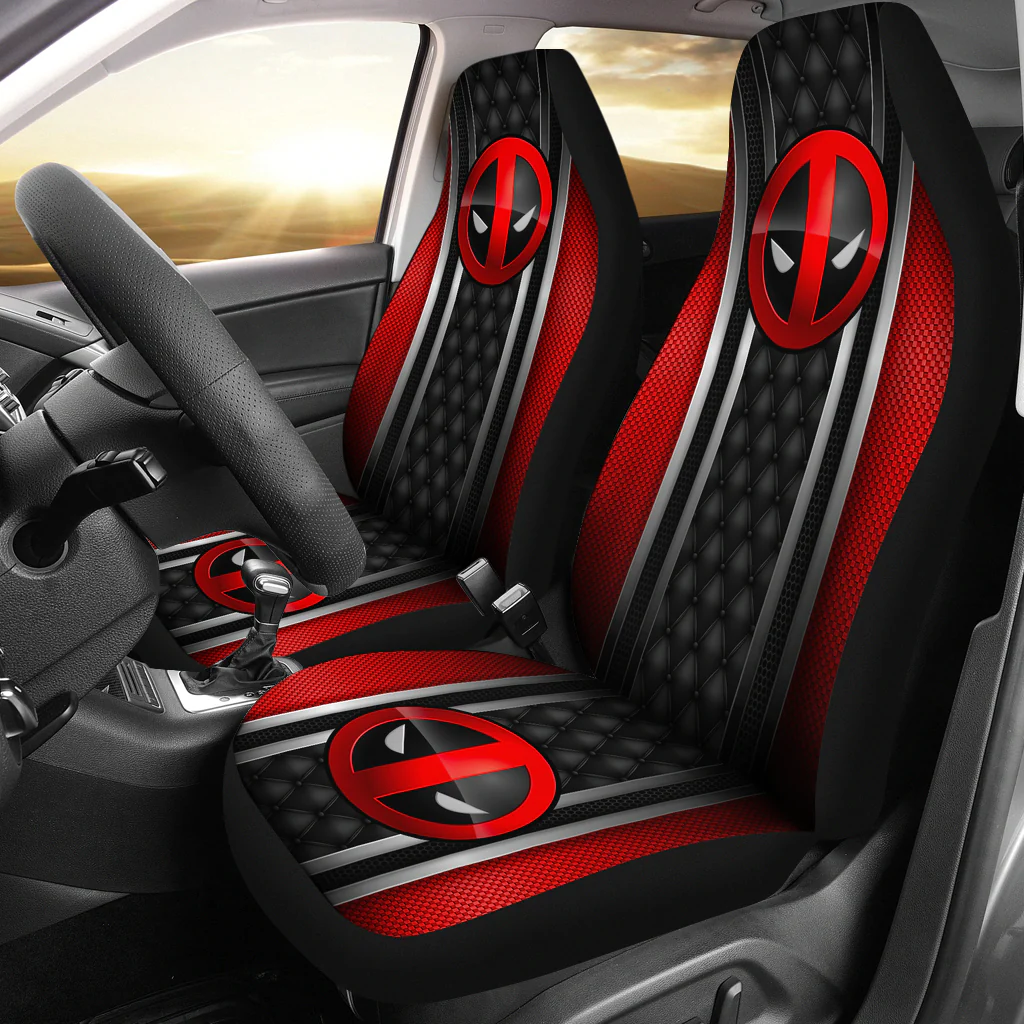 DP Car Seat Covers Anti-Hero X-Men DP Symbol Graphic Seat Covers Red Black