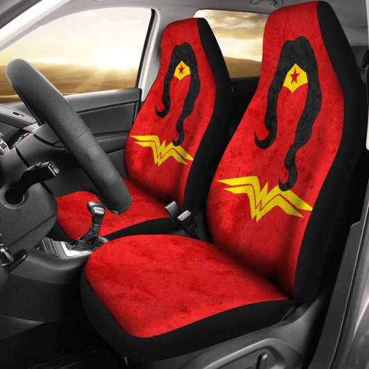 Wonder Woman Car Seat Covers Wonder Woman Symbol Silhouette Seat Covers Red