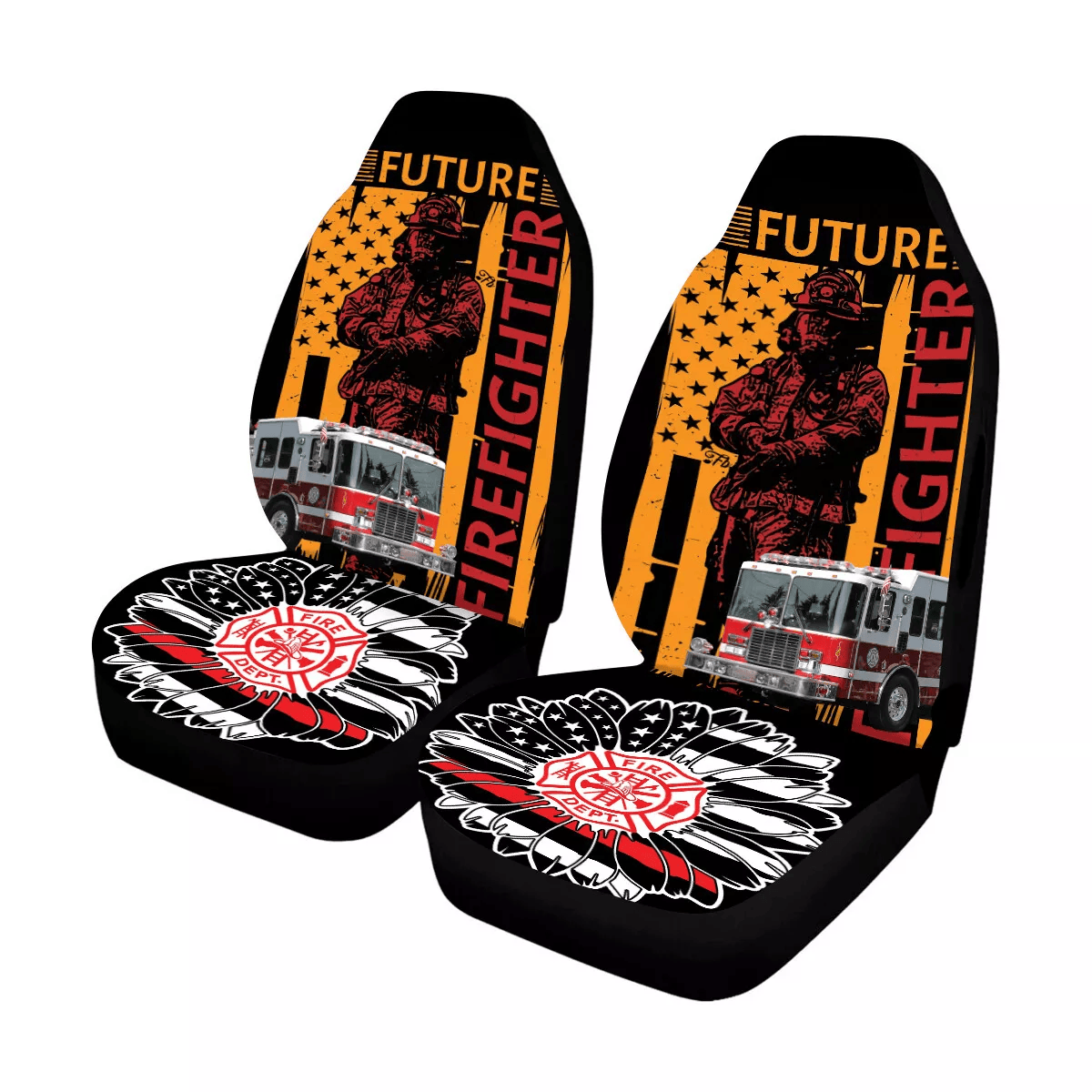 Firefighter Car Seat Covers Future Firefighter Sunflower Fire Truck Seat Covers Black