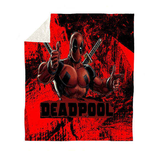 Deadpool Blanket Bloodthirsty Strong Deadpool Graphic Blanket Red