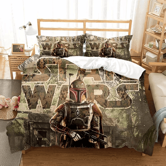 SW Bedding Set SW Boba Fett Vintage Style Duvet Covers Colorful Unique Gift