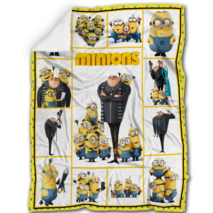 Minions Blanket Despicable Me Gru Master And His Minions Blanket Yellow White