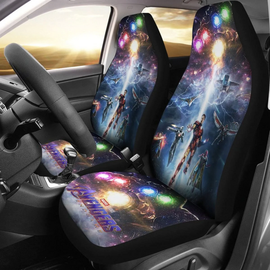 MV Car Seat Covers MV Superheroes Vs Infinity Stones Seat Covers Colorful