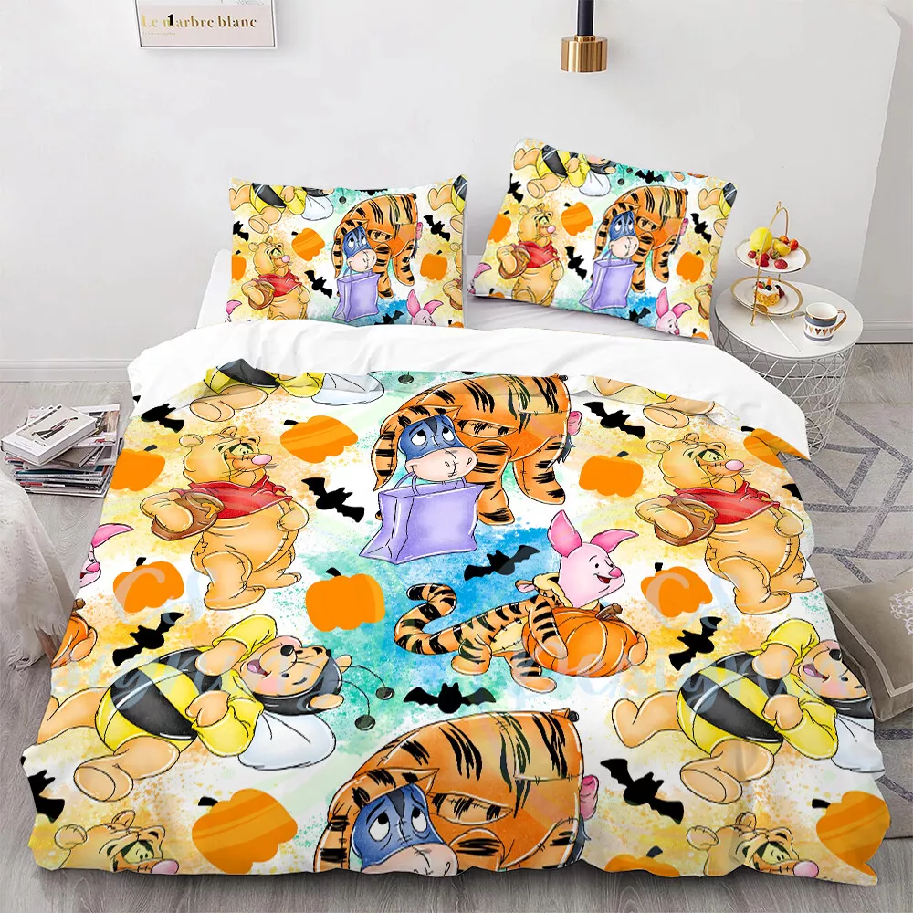 WTP Bedding Set DN Pooh Eeyore Piglet Tigger Pattern Duvet Covers Colorful Unique Gift